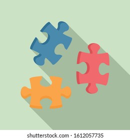 Puzzle icon. Flat illustration of puzzle vector icon for web design