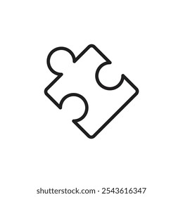 Puzzle icon Flat line illustration