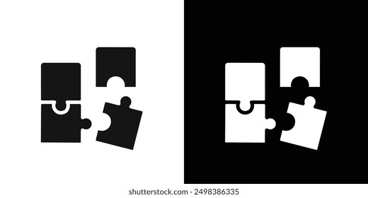 Puzzle icon flat line symbol set.