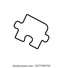 Puzzle icon Flat simple outline