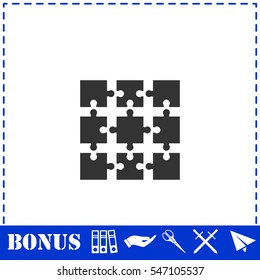 Puzzle icon flat. Simple vector symbol and bonus icon