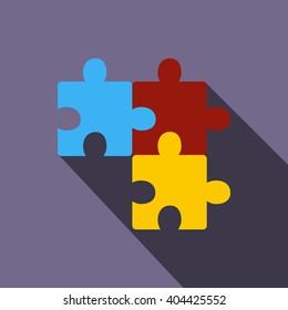 Puzzle icon, flat style