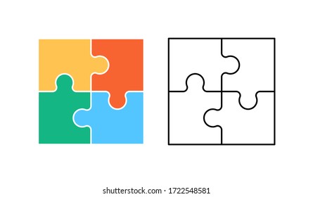 Puzzle icon. Flat Style. isolated on white background