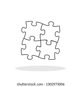 Puzzle icon in flat style. Jigsaw symbol for your web site design, logo, app, UI Vector EPS 10.
