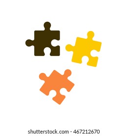 Puzzle icon in flat style on a white background
