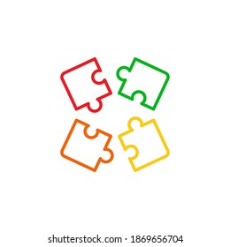 Puzzle icon flat vector illustration