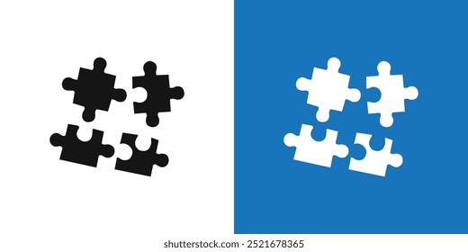 Ícone de quebra- cabeça Vetor plano conjunto contorno