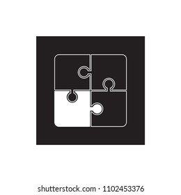 Puzzle icon flat vector template design trendy