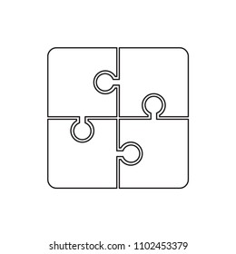 Puzzle icon flat vector template design trendy