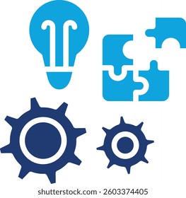 Puzzle Icon Glyph Color Vector Illustration