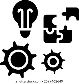 Puzzle Icon Glyph Vector Illustration