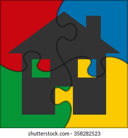 puzzle icon house