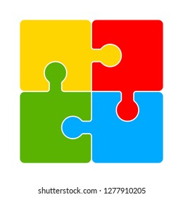 puzzle icon - puzzle isolate, teamwork illustration- Vector puzzle