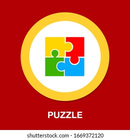 ícono del puzzle - aislador del puzzle, ilustración del trabajo en equipo- Piscina vectorial
