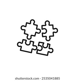 Puzzle icon Isolated flat vector in outline