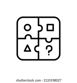  puzzle icon, isolated hobby outline icon with white background, perfect for website, blog, logo, graphic design, social media, UI, mobile app, EPS 10 vector illustration