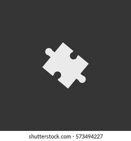 Puzzle icon isolated on black background