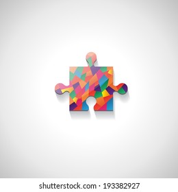 Puzzle Icon - Isolated On Gray Background, Vector Illustration, Graphic Design Editable For Your Design