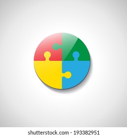 Puzzle Icon - Isolated On Gray Background, Vector Illustration, Graphic Design Editable For Your Design
