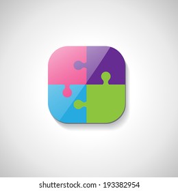 Puzzle Icon - Isolated On Gray Background, Vector Illustration, Graphic Design Editable For Your Design