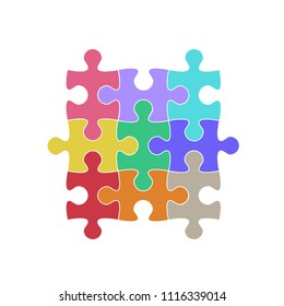 Puzzle icon isolated on white background. Puzzle icon for web site, marketing, app and logo template. Creative business design, vector illustration, eps 10