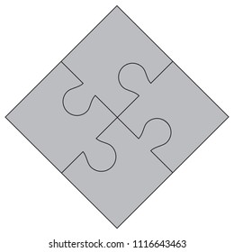 Puzzle icon isolated on white background. Puzzle icon for web site, marketing, app and logo template. Creative business design, vector illustration, eps 10