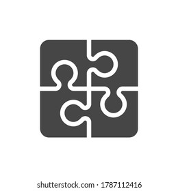 Puzzle-Symbol einzeln auf weißem Hintergrund. Vektorgrafik.