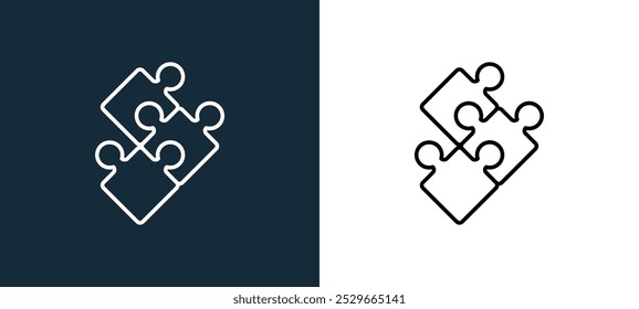 puzzle icon isolated on white and black colors. puzzle outline linear vector icon from life skills collection for mobile apps, web and ui.