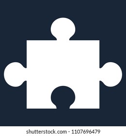 puzzle icon isolated vector on a blue backround.