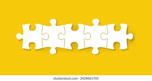 Puzzle Icon With Isolated Yellow Background With Gradient Mesh, Vector Illustration