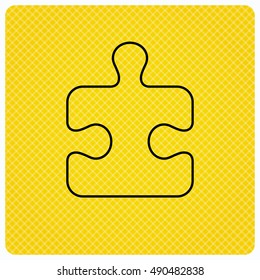 Puzzle icon. Jigsaw logical game sign.