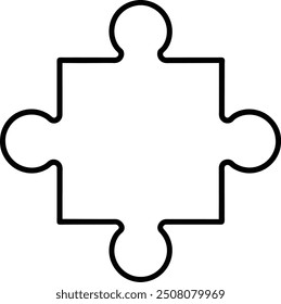 puzzle icon. line art and editable stroke.