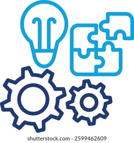 Puzzle Icon Line Color Vector Illustration