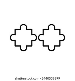 Plantilla de diseño de línea de icono de rompecabezas aislada