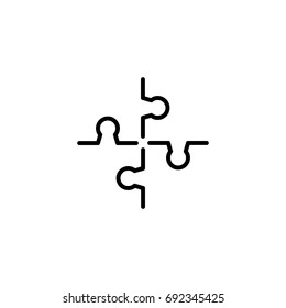 Puzzle, icon, line sign vector illustration of Eps10
