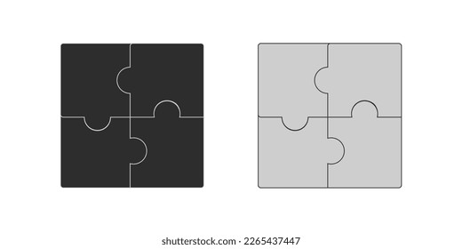 Puzzle icon. Line, solid and filled outline, outline and filled vector sign. Plugin symbol, logo illustration. Vector illustration