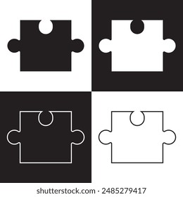 Puzzle icon. Line, solid and filled  version, outline and filled vector sign. Plugins symbol, logo illustration. Different style icons set. Pixel perfect vector illustration. EPS 10