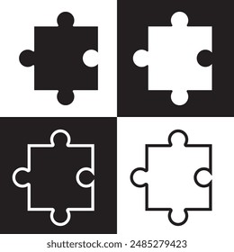 Puzzle icon. Line, solid and filled  version, outline and filled vector sign. Plugins symbol, logo illustration. Different style icons set. Pixel perfect vector illustration. EPS 10