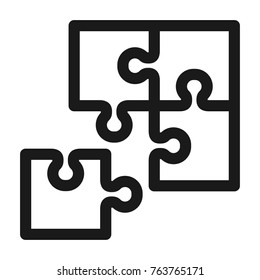 Puzzle icon. Line style