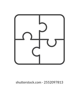 Puzzle-Symbol. Linienstil-Vektorsymbol.