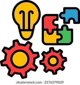 Puzzle Icon Lineal Color Vector Illustration