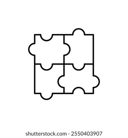 Puzzle icon linear logo isolated
