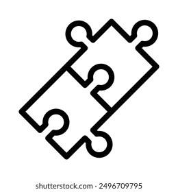 Puzzle icon linear logo mark in black and white