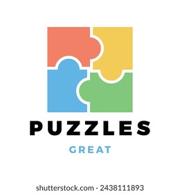 Puzzle Icon Logo Design Template