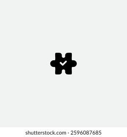 Puzzle icon logo flat vector design