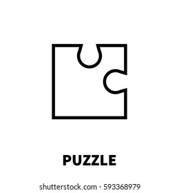 Puzzle icon or logo in modern line style. High quality black outline pictogram for web site design and mobile apps. Vector illustration on a white background.