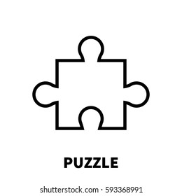 Puzzle icon or logo in modern line style. High quality black outline pictogram for web site design and mobile apps. Vector illustration on a white background.