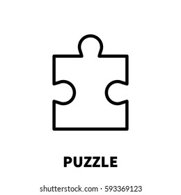 Puzzle icon or logo in modern line style. High quality black outline pictogram for web site design and mobile apps. Vector illustration on a white background.