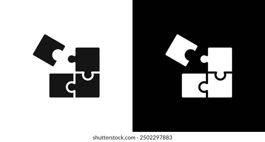 Puzzle icon logo set vector