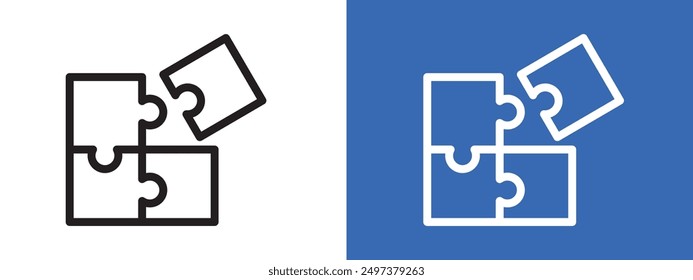 Puzzle icon logo sign set vector outline